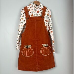 Isaac Mizrahi Pumpkin Jumper Dress with Matching Shirt Set FaLL Girls 4T